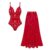 Swimsuit and skirt