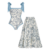Swimsuit and skirt